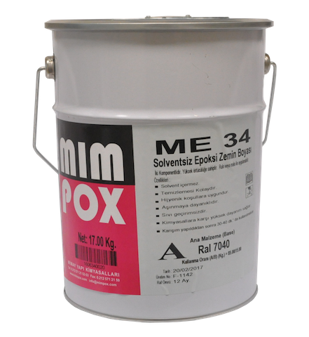 Mimpox ME34 Epoksi Zemin Boyası - 20kg set Gri(RAL7044)