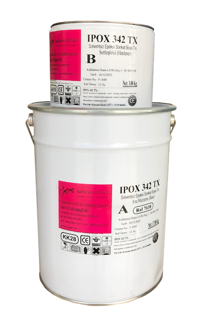 İpox 342Tx Epoksi Zemin Boyası(Dokulu) - 20kg set Kırmızı (RAL3020)