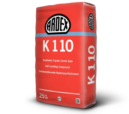 ARDEX K110 kendiliğinden yayılan çimento esaslı tesviye şapı 25 kg torba