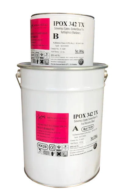 İpox 342 TX solventsiz dokulu epoksi son kat boya 20 kg set