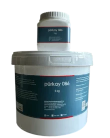 pürkay 086. İki komponentli su bazlı şeffaf yüzey koruyucu ve yüzey cilası. Yüksek çizilme direnci vardır.
